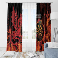 Wales Darts Window Curtain Cymru Dragon Gem Ymlaen Flaming Vibes - Wonder Print Shop