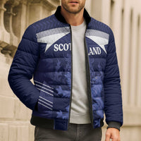Scotland Football Custom Bomber Puffer Jacket 2026 Come On Scottish Dragon Thistle - Wonder Print Shop