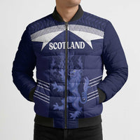 Scotland Football Custom Bomber Puffer Jacket 2026 Come On Scottish Dragon Thistle - Wonder Print Shop
