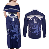 Scotland Football Custom Couples Matching Off Shoulder Maxi Dress and Long Sleeve Button Shirt 2026 Come On Scottish Dragon Thistle - Wonder Print Shop