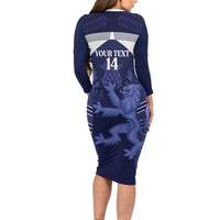 Scotland Football Custom Long Sleeve Bodycon Dress 2026 Come On Scottish Dragon Thistle - Wonder Print Shop
