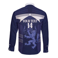 Scotland Football Custom Long Sleeve Button Shirt 2026 Come On Scottish Dragon Thistle - Wonder Print Shop