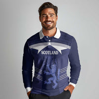 Scotland Football Custom Long Sleeve Polo Shirt 2026 Come On Scottish Dragon Thistle - Wonder Print Shop