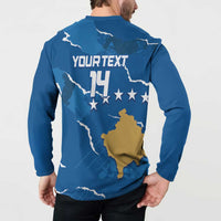 Custom Kosovo Football Button Sweatshirt Come On Dardanet