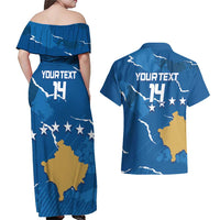 Custom Kosovo Football Couples Matching Off Shoulder Maxi Dress and Hawaiian Shirt Come On Dardanet