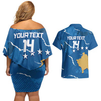 Custom Kosovo Football Couples Matching Off Shoulder Short Dress and Hawaiian Shirt Come On Dardanet