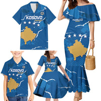 Custom Kosovo Football Family Matching Mermaid Dress and Hawaiian Shirt Come On Dardanet