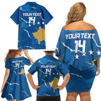 Custom Kosovo Football Family Matching Off Shoulder Short Dress and Hawaiian Shirt Come On Dardanet