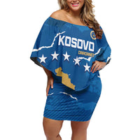 Custom Kosovo Football Family Matching Off Shoulder Short Dress and Hawaiian Shirt Come On Dardanet