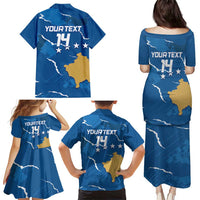 Custom Kosovo Football Family Matching Puletasi and Hawaiian Shirt Come On Dardanet