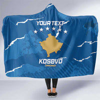 Custom Kosovo Football Hooded Blanket Come On Dardanet