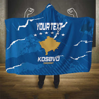 Custom Kosovo Football Hooded Blanket Come On Dardanet