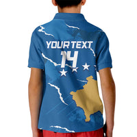Custom Kosovo Football Kid Polo Shirt Come On Dardanet
