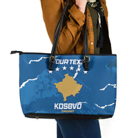 Custom Kosovo Football Leather Tote Bag Come On Dardanet