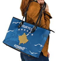Custom Kosovo Football Leather Tote Bag Come On Dardanet