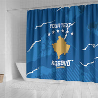 Custom Kosovo Football Shower Curtain Come On Dardanet