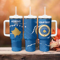 Custom Kosovo Football Tumbler With Handle Come On Dardanet