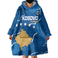 Custom Kosovo Football Wearable Blanket Hoodie Come On Dardanet