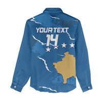 Custom Kosovo Football Women Casual Shirt Come On Dardanet