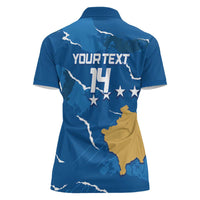 Custom Kosovo Football Women Polo Shirt Come On Dardanet