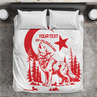 Custom Turkey Football Bedding Set Turkyie Wolf With Crescent-Stars