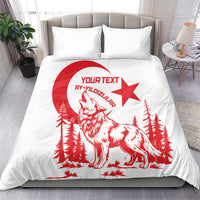 Custom Turkey Football Bedding Set Turkyie Wolf With Crescent-Stars