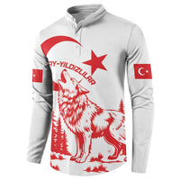 Custom Turkey Football Button Sweatshirt Turkyie Wolf With Crescent-Stars
