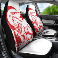 Custom Turkey Football Car Seat Cover Turkyie Wolf With Crescent-Stars