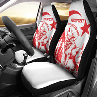 Custom Turkey Football Car Seat Cover Turkyie Wolf With Crescent-Stars