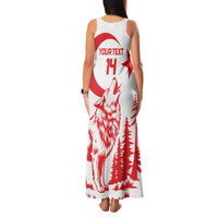 Custom Turkey Football Family Matching Tank Maxi Dress and Hawaiian Shirt Turkyie Wolf With Crescent-Stars