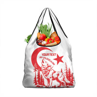 Custom Turkey Football Grocery Bag Turkyie Wolf With Crescent-Stars