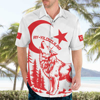 Custom Turkey Football Hawaiian Shirt Turkyie Wolf With Crescent-Stars