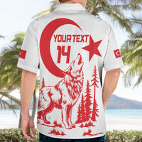 Custom Turkey Football Hawaiian Shirt Turkyie Wolf With Crescent-Stars