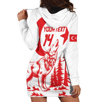 Custom Turkey Football Hoodie Dress Turkyie Wolf With Crescent-Stars