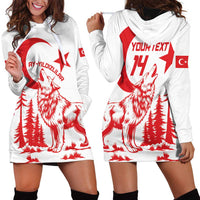 Custom Turkey Football Hoodie Dress Turkyie Wolf With Crescent-Stars