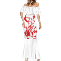 Custom Turkey Football Mermaid Dress Turkyie Wolf With Crescent-Stars