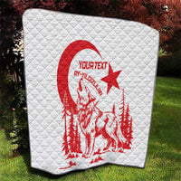 Custom Turkey Football Quilt Turkyie Wolf With Crescent-Stars