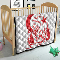 Custom Turkey Football Quilt Turkyie Wolf With Crescent-Stars