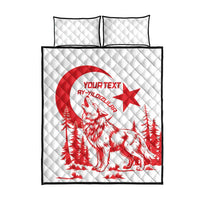 Custom Turkey Football Quilt Bed Set Turkyie Wolf With Crescent-Stars