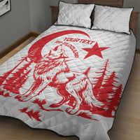 Custom Turkey Football Quilt Bed Set Turkyie Wolf With Crescent-Stars