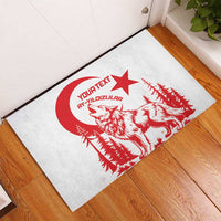 Custom Turkey Football Rubber Doormat Turkyie Wolf With Crescent-Stars