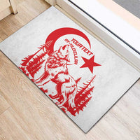 Custom Turkey Football Rubber Doormat Turkyie Wolf With Crescent-Stars