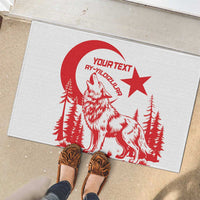 Custom Turkey Football Rubber Doormat Turkyie Wolf With Crescent-Stars