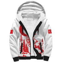 Custom Turkey Football Sherpa Hoodie Turkyie Wolf With Crescent-Stars