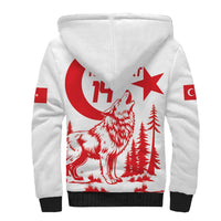 Custom Turkey Football Sherpa Hoodie Turkyie Wolf With Crescent-Stars