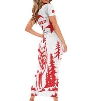 Custom Turkey Football Short Sleeve Bodycon Dress Turkyie Wolf With Crescent-Stars