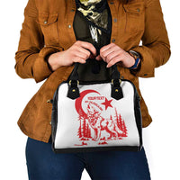 Custom Turkey Football Shoulder Handbag Turkyie Wolf With Crescent-Stars