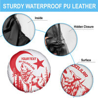Custom Turkey Football Spare Tire Cover Turkyie Wolf With Crescent-Stars
