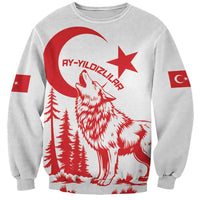 Custom Turkey Football Sweatshirt Turkyie Wolf With Crescent-Stars