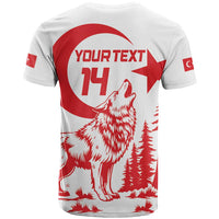 Custom Turkey Football T Shirt Turkyie Wolf With Crescent-Stars
